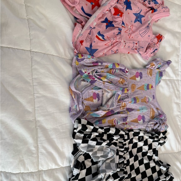 Little Sleepies Pink Star, Checkered and Ice-cream Party Ruffle-Sleeve Dress - Picture 6 of 16